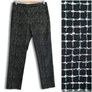 TOMAS MAIER Italy Check Pattern Soft Crop Dress Pants Black, Green Sz 28